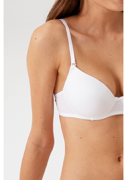 2'li Ekonomik Paket Beyaz 6805 Adria Balenli Push Up Dolgulu Micro Sütyen Set - C Cup Seçeneğiyle fırsatları