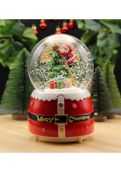 Yılbaşı Noel Kar Küresi Christmas Işıklı, Müzikli ve Kar Motorlu Mega Boy Kar Küresi Merdivenli Premium