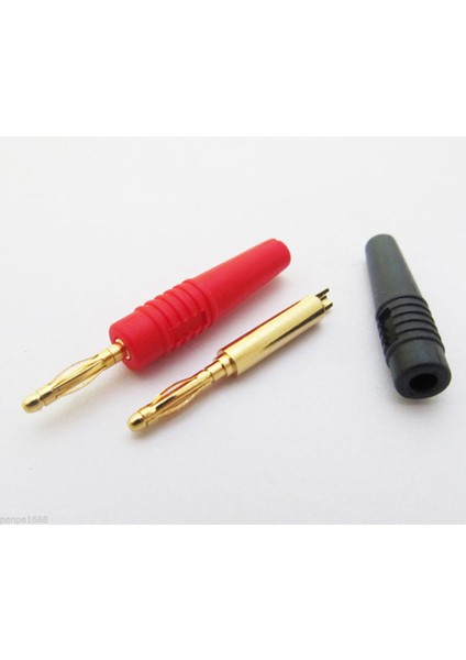 Banana Jack 2 mm Gold Kırmızı+Siyah indirimleri