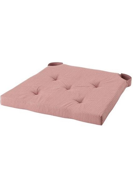 Sandalye Minderi Pembe Renk 35/42X40X4 cm Cırt Cırtlı Bantlı