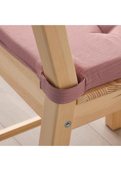 Sandalye Minderi Pembe Renk 35/42X40X4 cm Cırt Cırtlı Bantlı modelleri