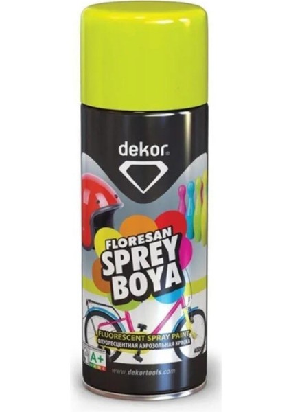 Sprey Boya Akrilik 400ML Metal Ahşap Floresan Sarı