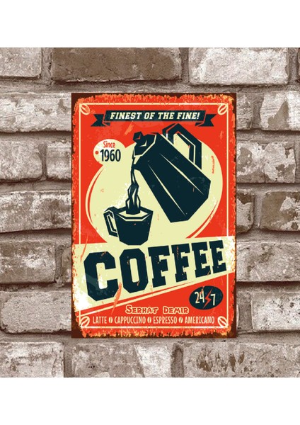 RETRO227-KIŞIYE Özel Coffee-Retro-Vintage-Metal-Poster