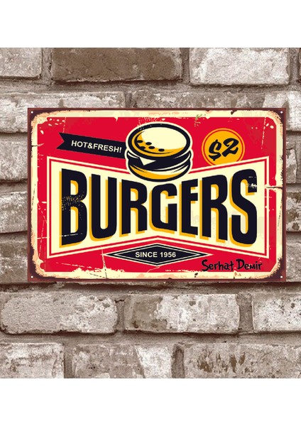 RETRO303-KIŞIYE Özel Hamburger-Retro-Vintage-Metal-Poster