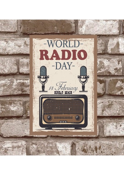 RETRO246-KIŞIYE Özel Dünya-Radyo-Günü-Retro-Vintage-Metal-Poster