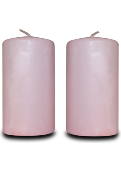 Lecarbee Candles 2'li Silindir Mum - Pembe