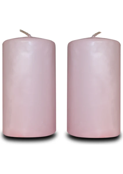 Lecarbee Candles 2'li Silindir Mum - Pembe