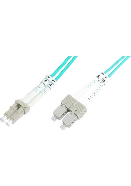 Lc-Sc Fiber Optik Patch Kablo Multimode Om 3 50/125 Duplex 3.0mm Lszh 10 Metre