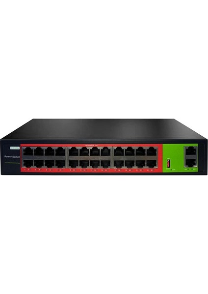 Uranıum POE-2420-260W 24 Port 10/100+2X Gıgabıt RJ45 Uplınk Poe Rackmount Swıtch (Realtek Chıpset)