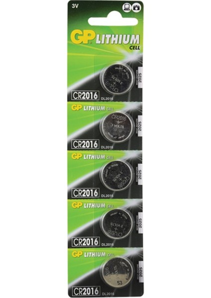 CR2016 3 VOLT LİTYUM PARA PİL (5Lİ PAKET)