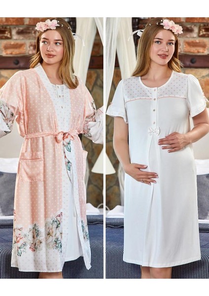 Cossy By Aqua 23170-23172 Pudra Hamile Lohusa Gecelik Sabahlık Tk