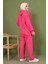 Fuşya Önü Etiketli İki İplik Tesettür Takım 3