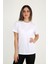 Kadın Beyaz T-Shirt. Regular Fit (Normal) Kalıp, Basic Model 2