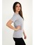 Kadın Gri T-Shirt. Regular Fit (Normal) Kalıp, Basic Model 2