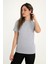 Kadın Gri T-Shirt. Regular Fit (Normal) Kalıp, Basic Model 3