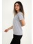 Kadın Gri T-Shirt. Regular Fit (Normal) Kalıp, Basic Model 4
