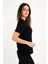 Kadın Siyah T-Shirt. Regular Fit (Normal) Kalıp, Basic Model 2