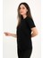 Kadın Siyah T-Shirt. Regular Fit (Normal) Kalıp, Basic Model 3