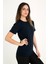 Kadın Lacivert T-Shirt. Regular Fit (Normal) Kalıp, Basic Model 2