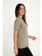 Kadın Haki T-Shirt. Regular Fit (Normal) Kalıp, Basic Model 2