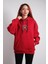 Unisex Oversize Hoodie Roshi Yamcha Dragon Ball Puantiyeli Kırmızı 1