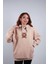 Unisex Oversize Hoodie Roshi Yamcha Dragon Ball Puantiyeli Taş Rengi 1