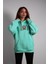 Unisex Oversize Hoodie Roshi Yamcha Dragon Ball Puantiyeli Turkuaz 2