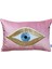 Dekoratif Pullu Göz Desenli Pembe Kadife Kırlent Kılıfı ( 35 cm x 50 cm ) 4