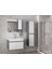 Estella-OA 80 ve 35 cm Mdf Aynalı Boy Dolaplı Lavabolu Banyo Dolabı Takımı Demonte Değil 3