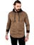Piksel Detaylı Kolları Ribanalı Eteği Oval Kesim Kapüşonlu Erkek Sweatshirt 2303084 1