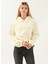 Kapüşon Yaka Düz Ekru Kadın Sweatshirt DT10113-1 Ekru 1