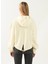Kapüşon Yaka Düz Ekru Kadın Sweatshirt DT10113-1 Ekru 2