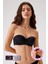2'li Ekonomik Paket Siyah - Ten 6312 Pisa Push Up Straplez Pamuklu Sütyen Set 2