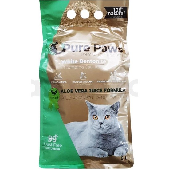 Pure Paws Ince Taneli Aloe Vera Kokulu Bentonit Kedi Kumu Fiyat