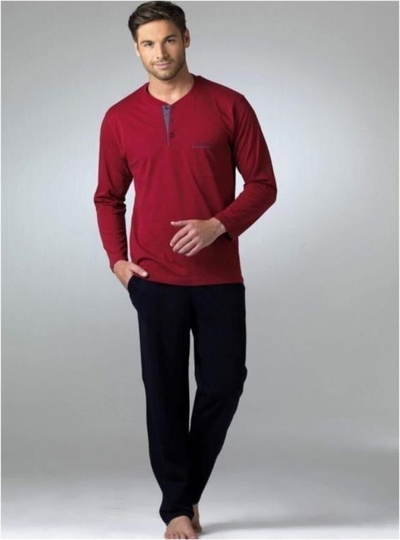 Pierre Cardin 5454 Bordo Penye Uzun Kol 4 Mevsimlik Çeyiz Pijama Takımı görsel 2
