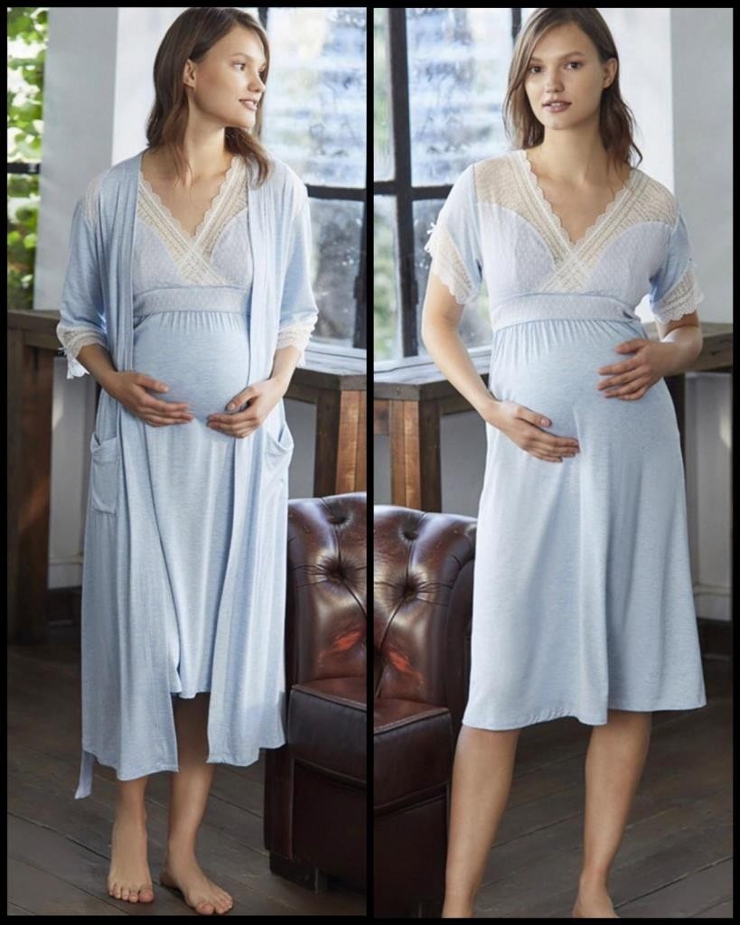 Anıl 5508 Mavi Anıl Yeni Sezon Hamile Lohusa Geceliksabahlık Takım görsel 4