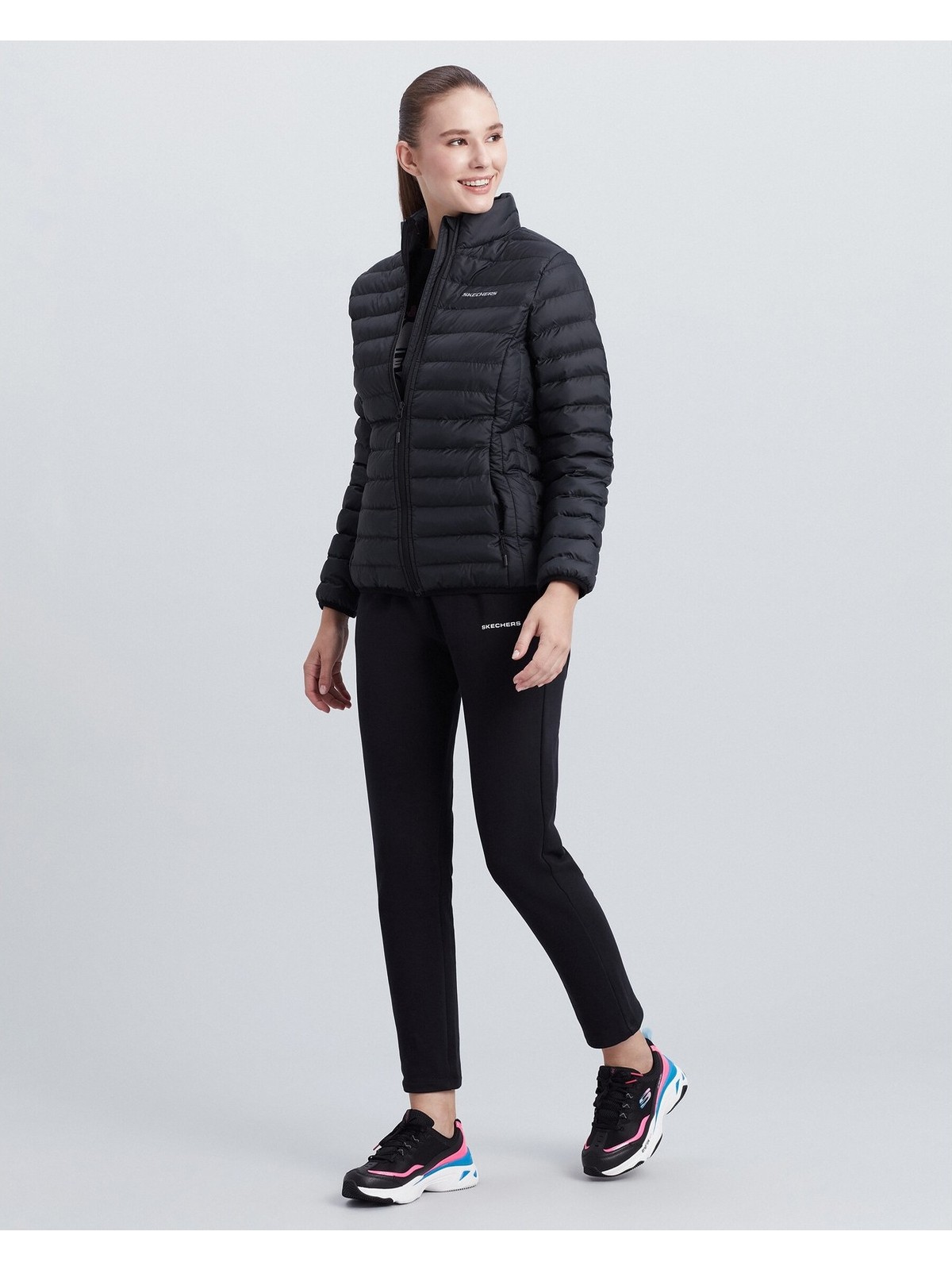 Skechers W Turtle Neck Essential Jacket Beyaz Kadın Mont S212273-102 - Görsel 3