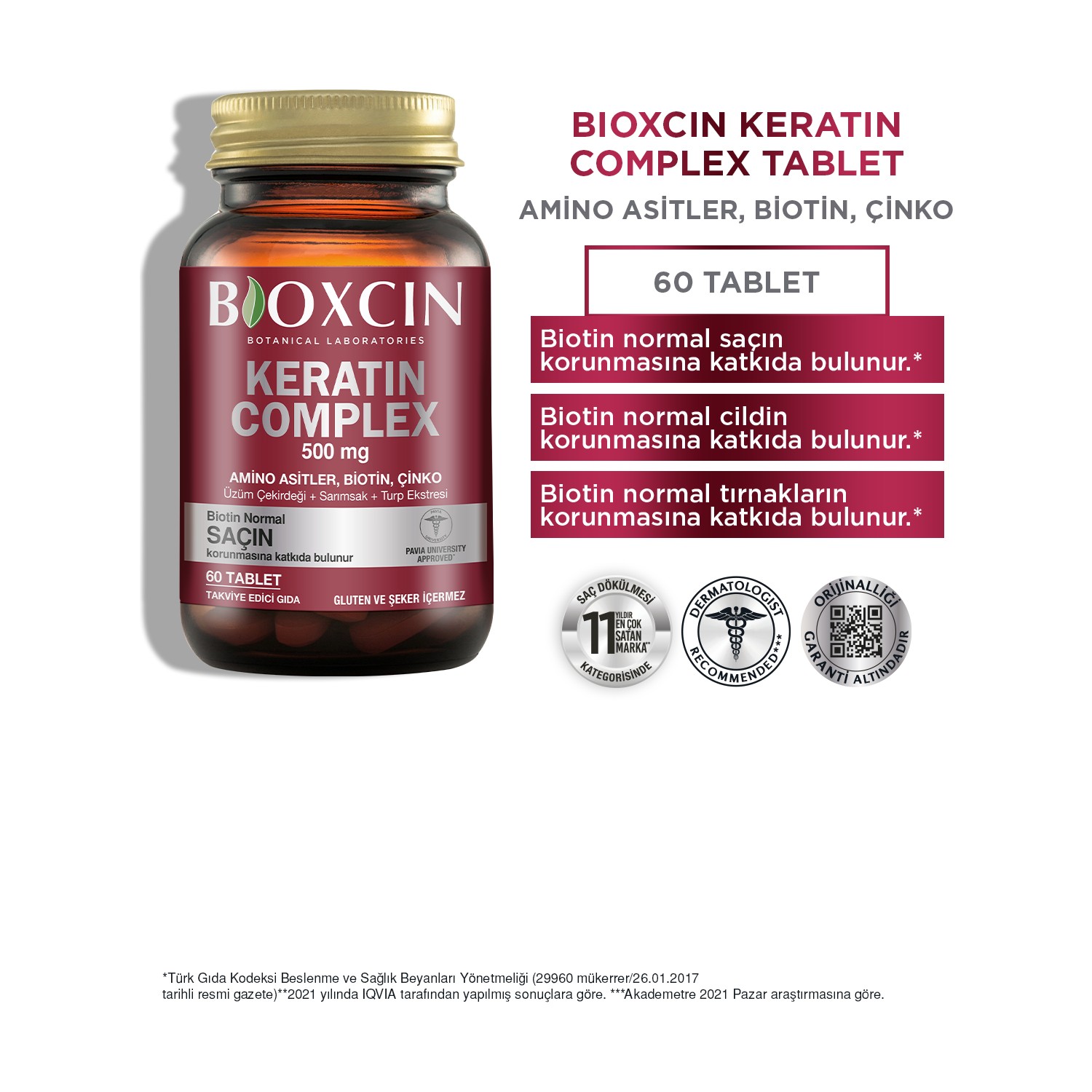 Bioxcin Keratin Complex 500 mg 60 Tablet Fiyatı