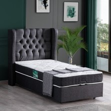 Setay Riga Tek Kişilik Baza Başlık Comfort Yatak Seti - Antrasit