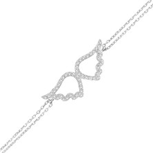 Altın Sepeti Gümüş Melek Kanatlı Bileklik