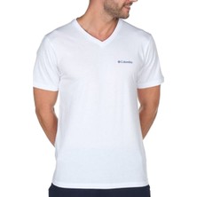 Brushed V Neck Erkek V Yaka Beyaz Tişört - CS0288