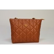 Liva 1080 Nakış Işlemeli Kadın El & Omuz Çantası - Taba