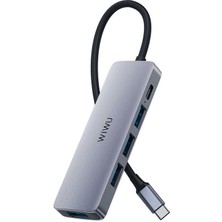 Wiwu Alpha A541BC 5 In 1 Type-C Hub 60W Pd Şarj Destekli USB Çoğaltıcı