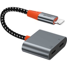 Wiwu LT09 Lightning Şarj ve Lightning Kulaklık Dönüştürücü Adaptör