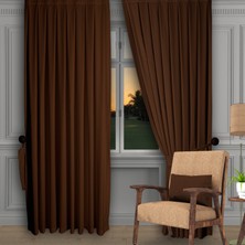 Decoperde Ada Fon Perde Sık Pile (1'e 3 Pile) A.kahve