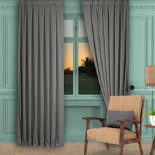 Decoperde Ada Fon Perde Pilesiz Extraforlu Düz Dikim Büzgü Pile A.gri