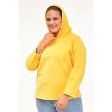 Sea Moda Polar Kumaş Kapüşonlu Sweat-Sarı