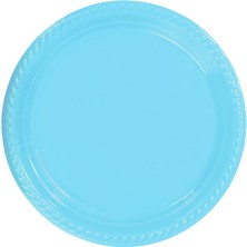 Demdem Açık Mavi Plastik Tabak 22 cm 25LI