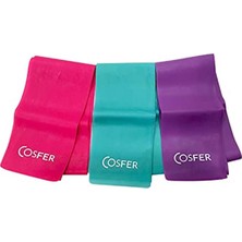 Cosfer Csfplo 3'lü 120X7.5 Üçlü Pilates Bandı, Çok Renkli