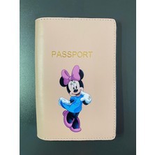 Seyahat Aksesuar Minnie Mouse Tasarımlı Deri Pasaport Kılıfı